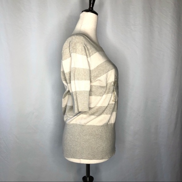 Armani Exchange sequin short sleeve stripe sweater L - Picture 4 of 10